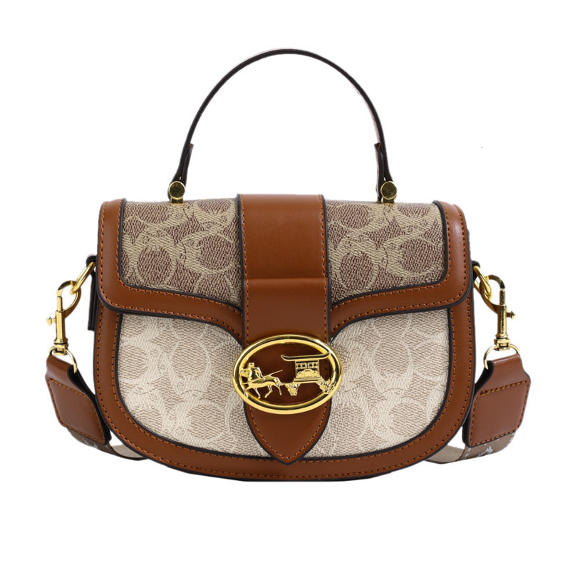 Designer 2025 New Trendy High-End Color-Block Shoulder Versatile Wide Strap Crossbody Commuter Handbag Light Luxury Women's Bag