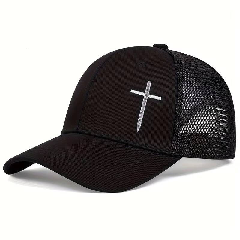 Fashion Hip Hop Baseball Mesh Cap Cross embroidery Cotton Snapback Dad Hat Adjustable Men Women Summer outdoor Sun Hats ddmythur