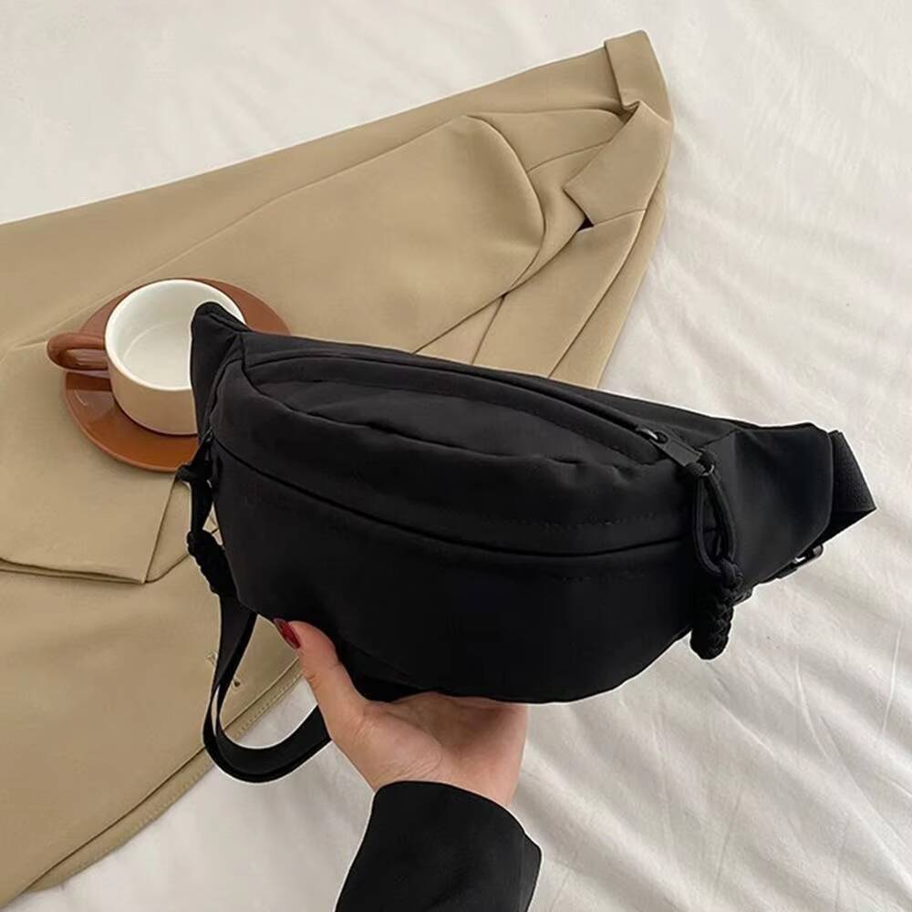 Canvas Crossbody Bags Large Capacity Korean Simplified Shoulder Lightweight Solid Color Dumpling Sports Travel Hobos Bag ddmynov