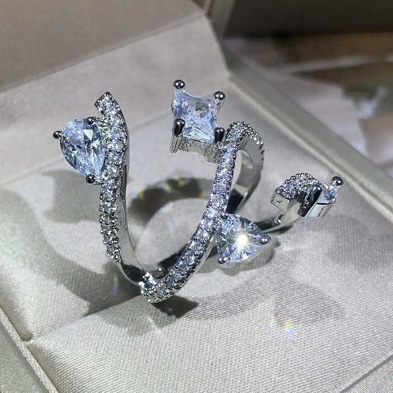 925 Sterling Silver Exaggerated Large Snake-Shaped Winding Ring Ladies Jewelry Zircon Ring Party Christmas Gift Wholesale XJ250707