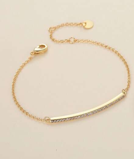 Exquisite Smile Full Dia Line for Women, Fashionable Gift, High Color Retention, Elegant K Gold Plated Versatile Bracelet