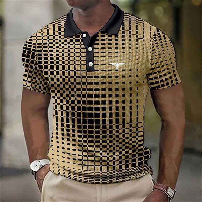 Men New Summer Casual Lapel Button Polo Shirt. Y250707 Y250707