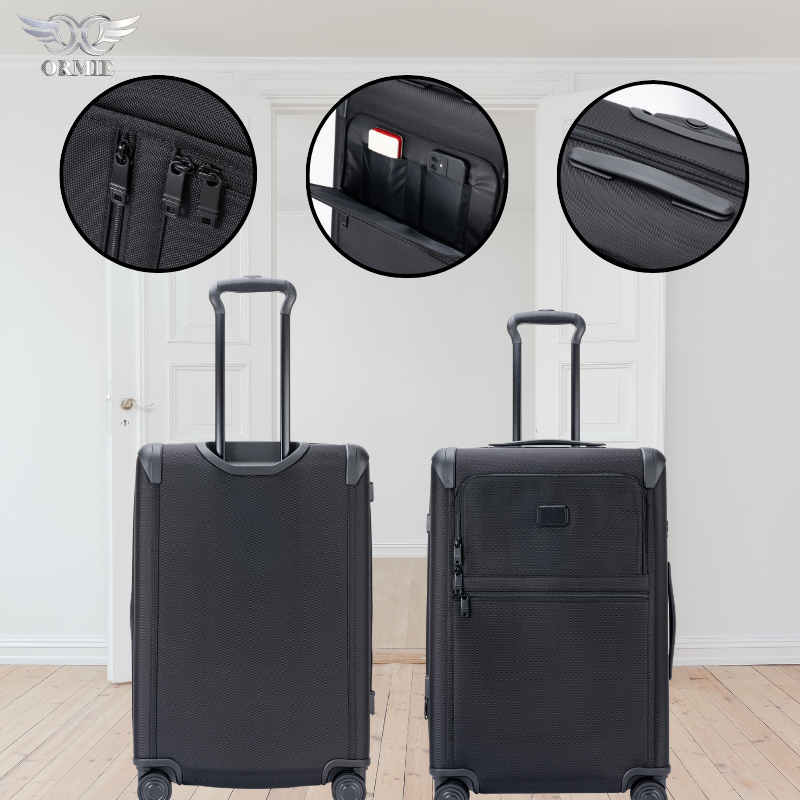 Black Waterproof Travel Duffel Bag with Zipper Closure for Easy Packing - Compact Size 20 Inches