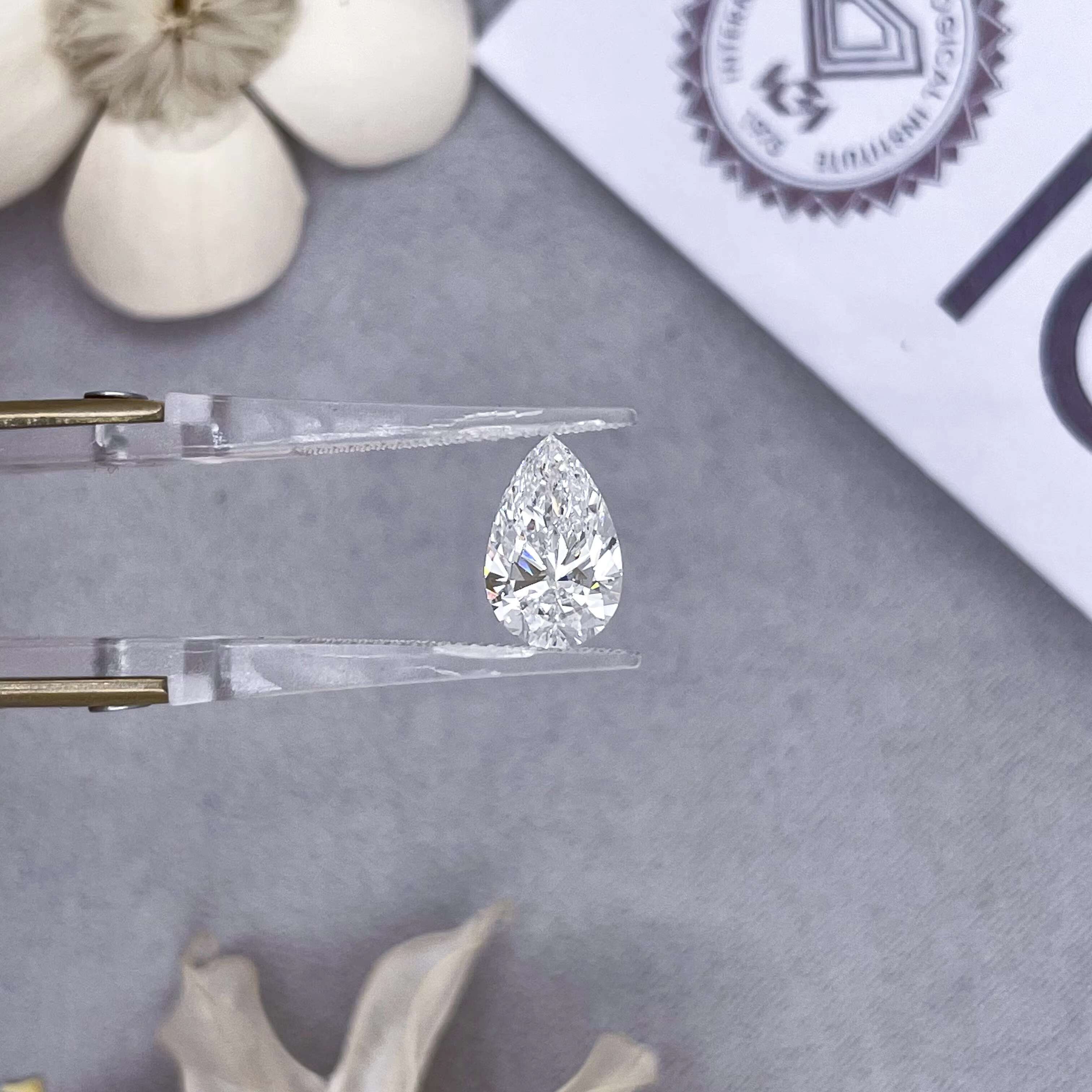 Starsgem IGI Certified Loose Diamonds Pear Cut 1ct 1.5ct 2.0ct 3.0ct 4.0ct 5.0ct HPHT CVD Lab Grown Diamond