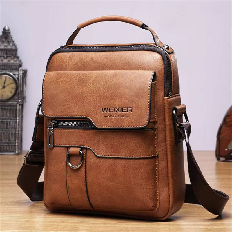 Mens Durable Shoulder Bag High Quality Leather Cross Body Sling Bags Travel Crossbody Fashion Pack for Male ddmynov
