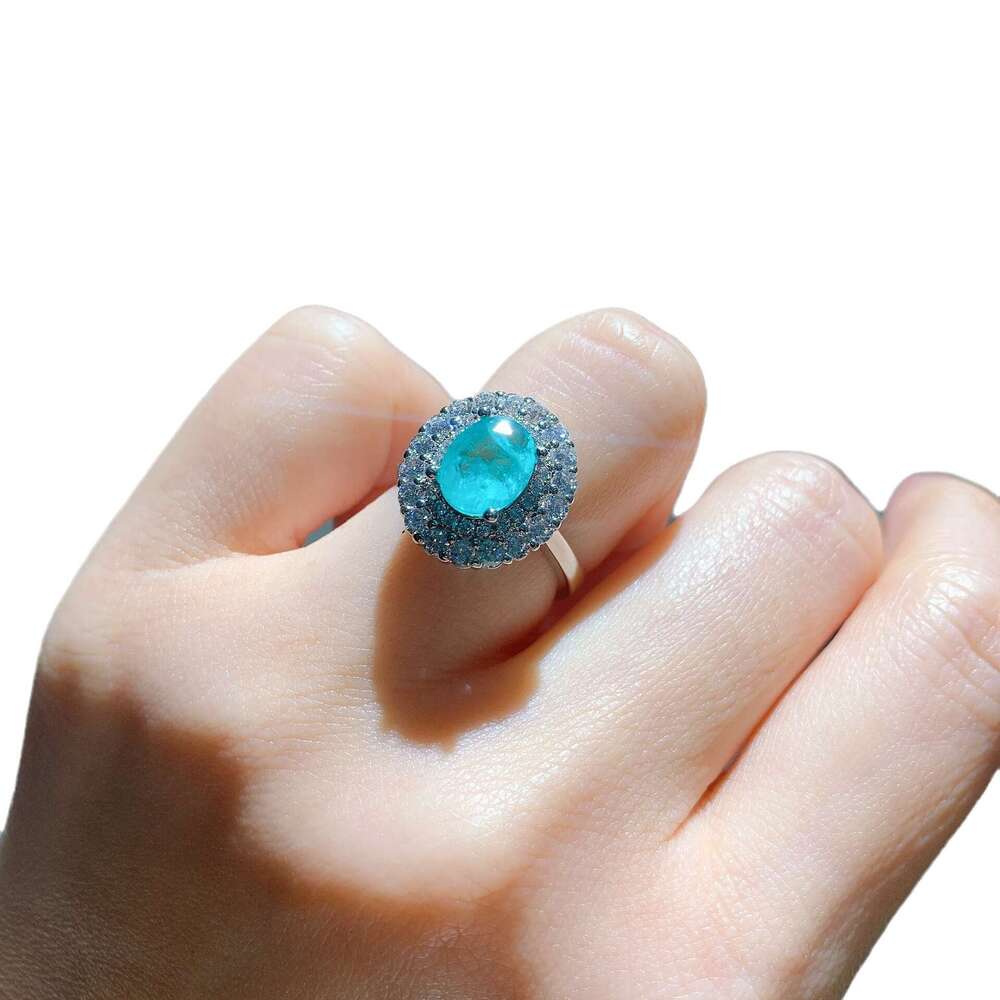 Huayoumei Jewelry Paraiba Pendant New Micro Paved Full Ring High Carbon Dia Necklace 6F3