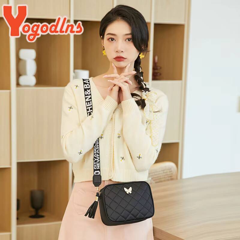 Yogodlns Butterfly Diamond Square for Women Leather Shoulder Crossbody Bags Casual Messenger Bag Phone Purse Dailu Clutch ddmynov