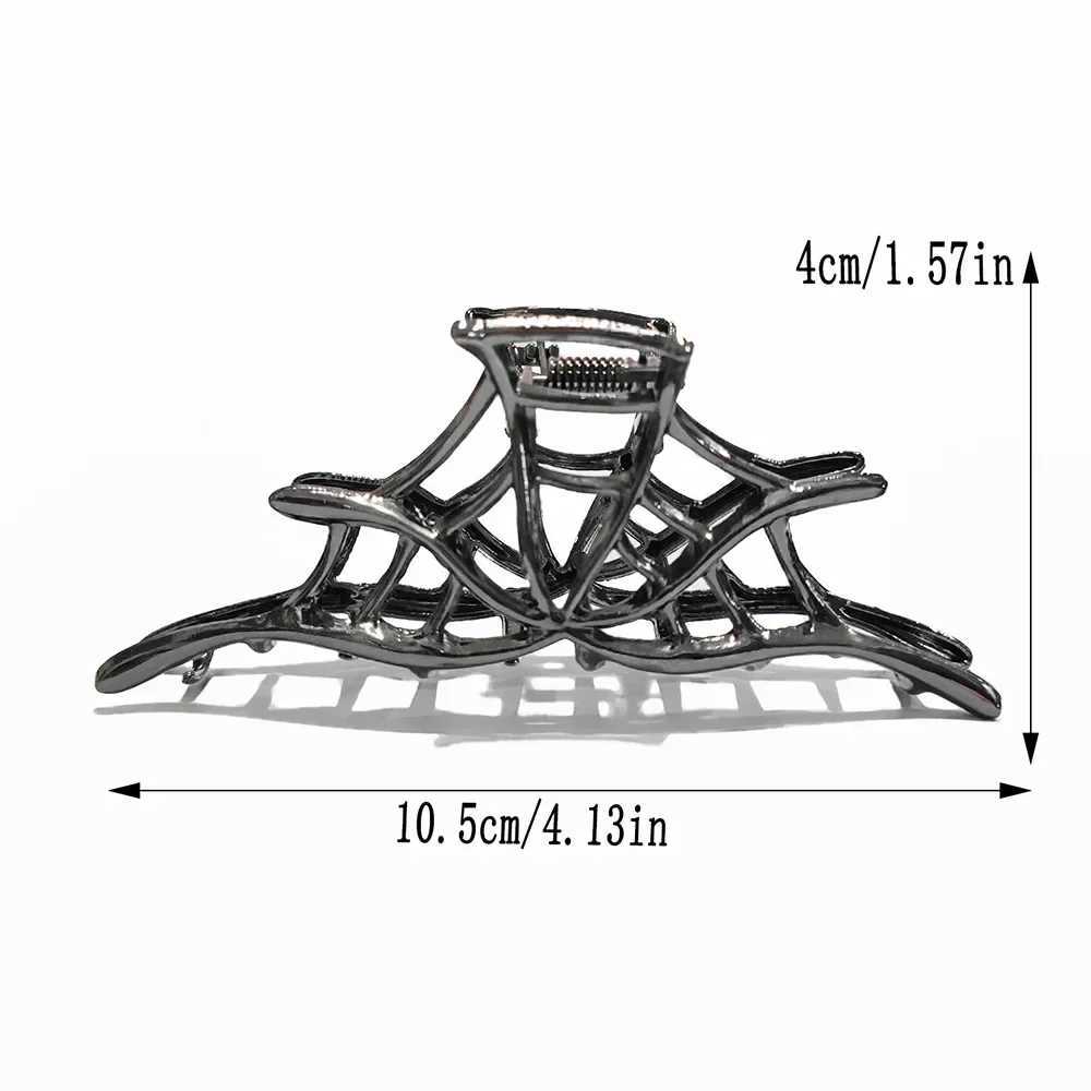 Hip Hop Halloween Spider Skeleton Hair Claw Clips for Women Jewelry Accessories Black Silver Gold Big Barrette New Headwear Y250707
