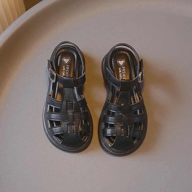 Childrens Summer Sandals Solid Color Toddler Girls Casual Braided Style Beach Shoes Fashion Kid Cut-outs Flat Sandals Versatile R250707