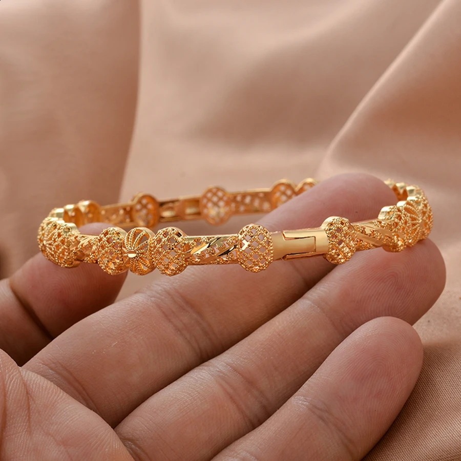 24K Gold Plated Various Shapes Bracelet for Men and Women Indian Cuban Chain Bangle Hiphop Jewelry Gifts 250707