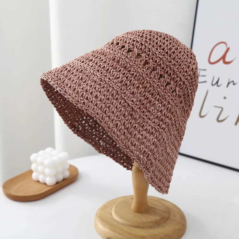 Summer Japanese Bucket Hat Korean L Country Small Brim Straw Hat Versatile Japanese Woven Bucket Hats Beach Sunscreen Hat Women Y250707