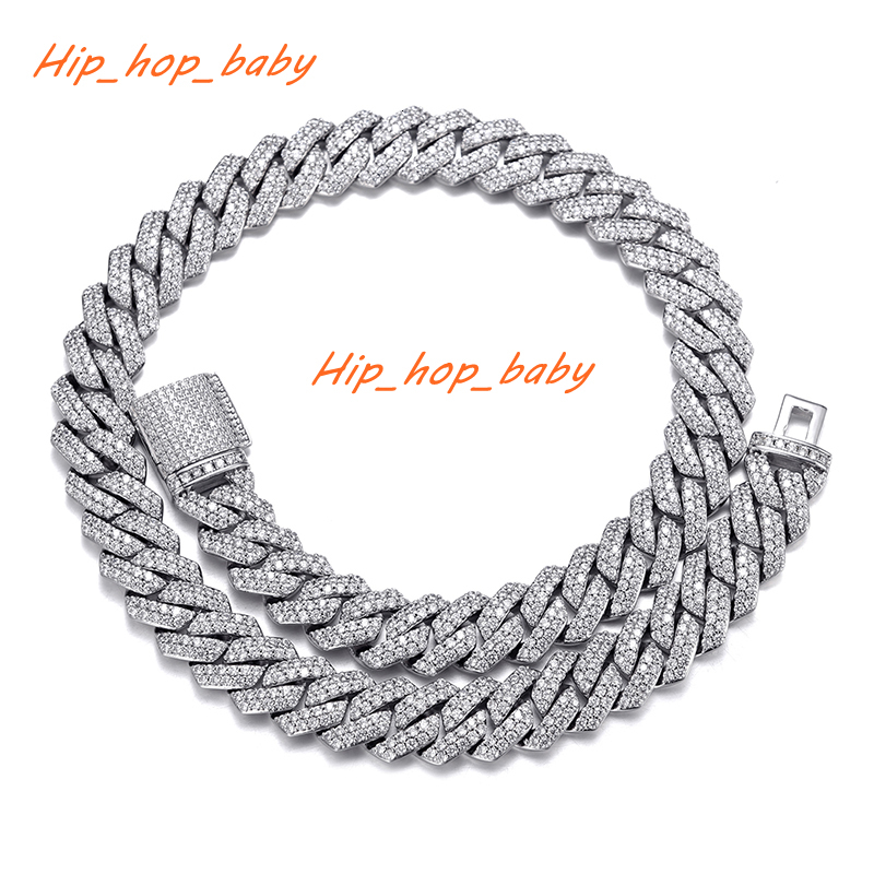 8mm 10mm 12mm 14mm 18mm 20mm Wholesale 925 Sterling Silver VVS Moissanite Cuban Link Chain