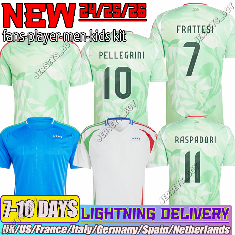 24 25 26 maglia Italy CHIESA Raspadori Orsolini Maldini Soccer Jerseys Retegui Frattesi Barella Dimarco Bastoni 2025 26 Italia Football Shirt Men Kids Kit