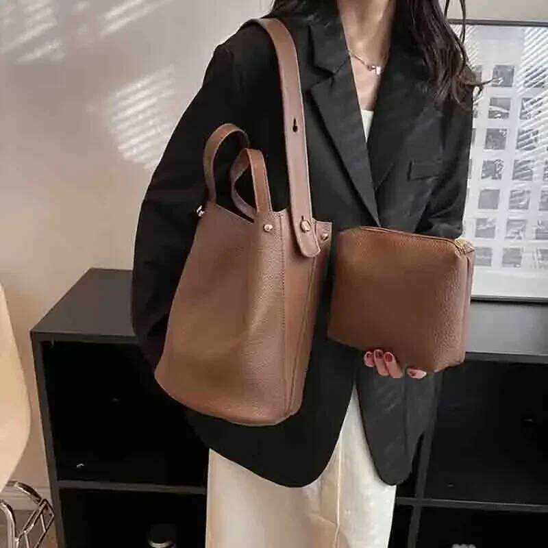 Fashion 2025 Trending Brand Designer Female Handbags Solid Bucket Bag For Women Crossbody Shoulder Bags Totes