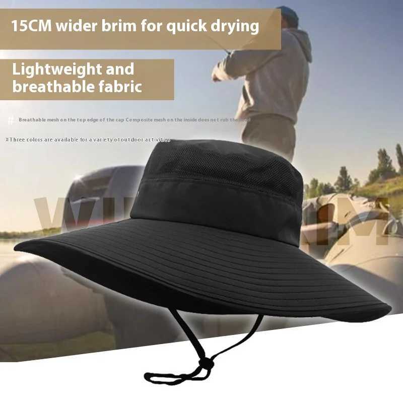 Dry Quick Oversize Bucket Hat Cap for Men Big Head Outdoor Fishing Sun Hat Large Size Boonie Hat Panama 55-59cm 60-63cm Y250707