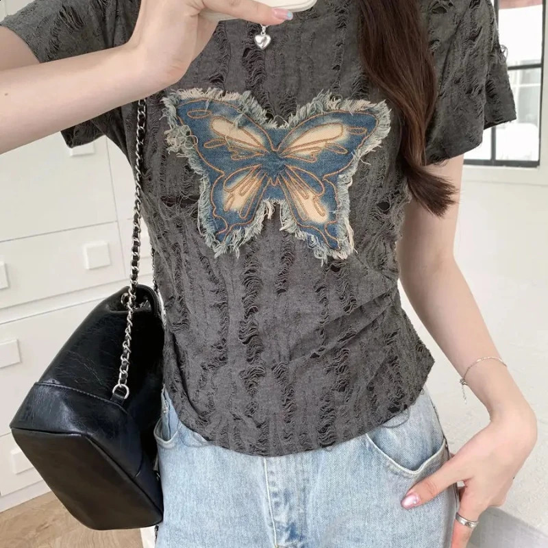Short Sleeve Woman Tops Graphic T Shirt for Women Yk2 Korean Y2k Clothes Clothing Female Harajuku Fashion Japanese Vintage Emo 250707