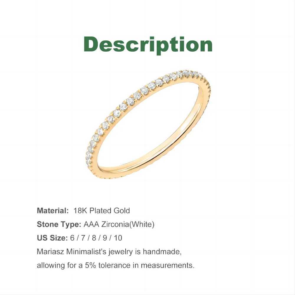 1/3PCS Thin Dainty Stackable Ring Minimalist Full Eternity Band Cubic Zirconia Rose Gold Color Plated Pave Rings for Women XJ250707
