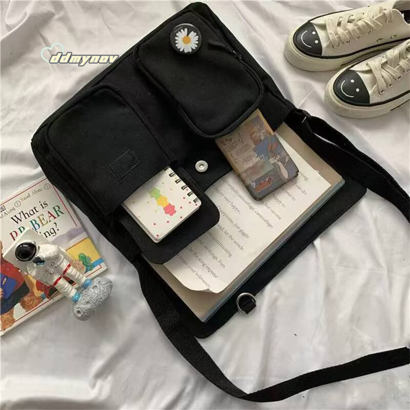 Japanese Harajuku Cute Retro Girl Messenger Shoulder Bag Canvas Student School Female Anime double messenger bag ddmynov