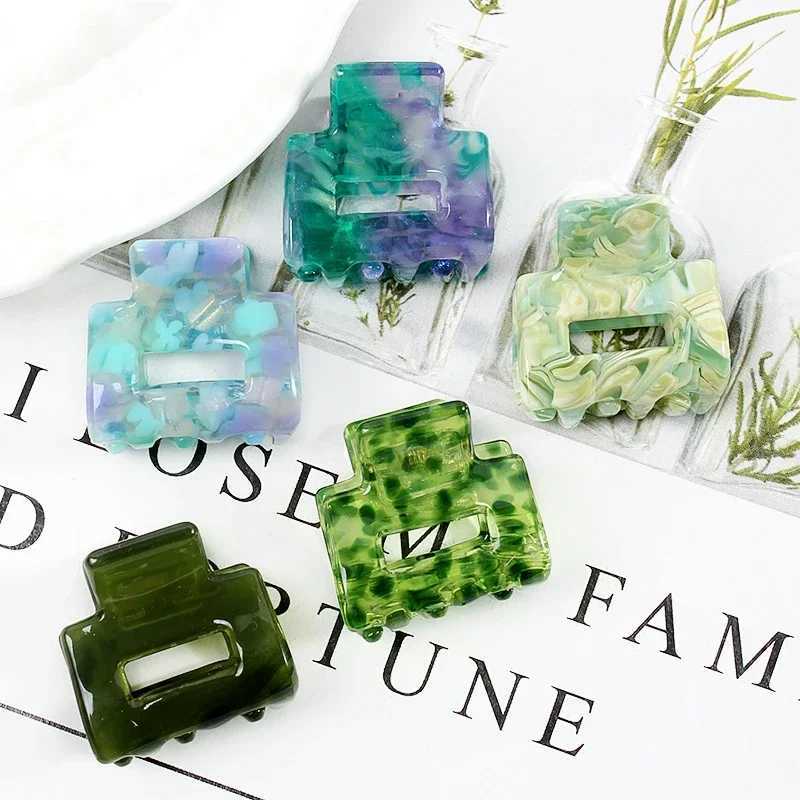 Acetate Mini Square Hollow Hairpin Crab Claw Clip Womens Hair Clips Girls Barrettes Bath Bundle Hair Accessories Y250707
