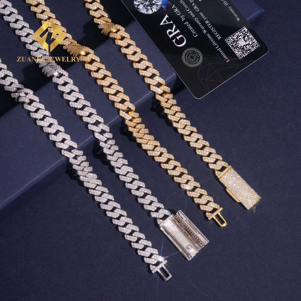 2025 Best Selling Jewelry 10mm Two Rows Solid Sier Iced Out Hip Hop Pass Tester Moissanite Miami Cuban Link & Bracelet