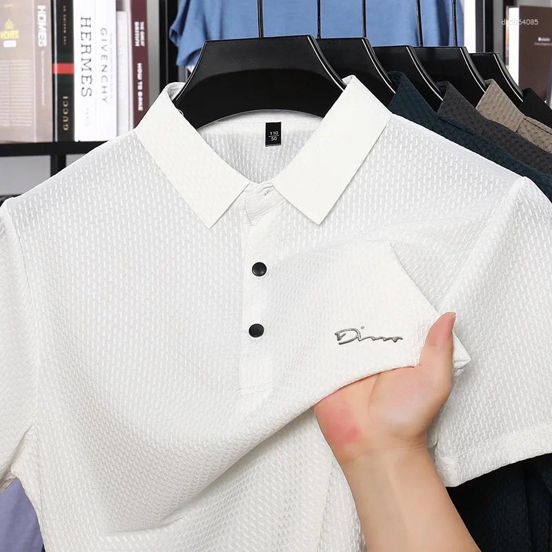 Men's Polos Summer Short Sleeved Relief Polo Shirt Fashionable And Comfortable Business Casual Slim Fit Top