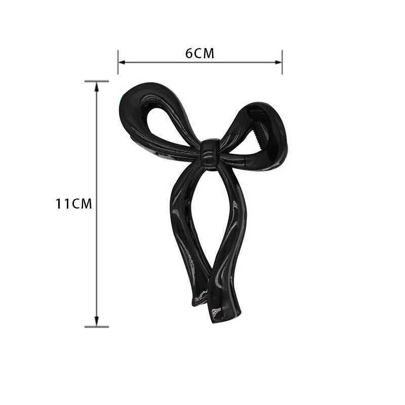 Ponytail Bow Large Hair Claw Crab Hair Accessories for Women Solid Acrylic Bowknot Hair Clips Hairpins Girls Barrettes Headbands Y250707