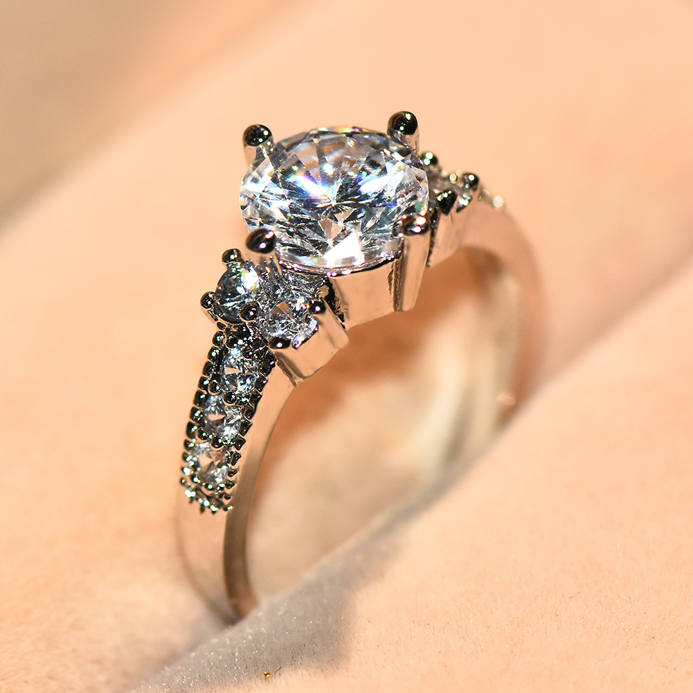 Ring Edged Diamond Stylish Simple Retro Jewelry