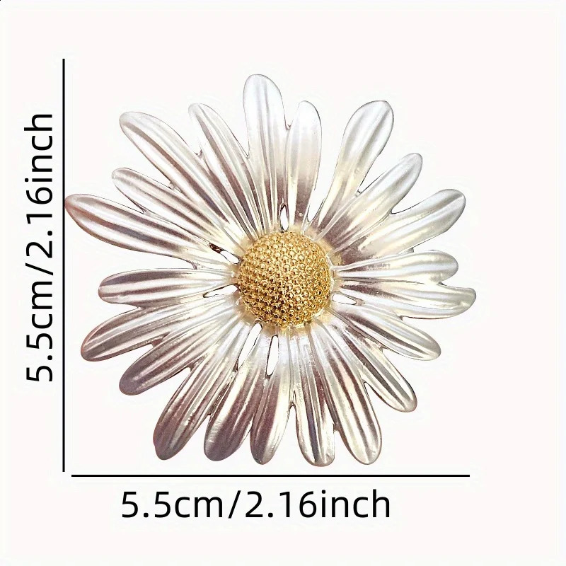 Vintage Mori Daisy Flower Brooch Exquisite Simple Elegant Temperament Pin Corsage 250625