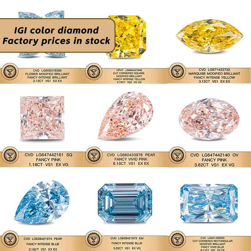 IGI GIA Certificate 4CT 5CT 6CT Big Size Wholesale Lab Grown Diamond HPHT CVD Lab Grown Diamond