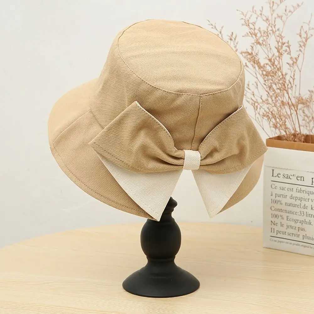 Women Cotton Fabric Cotton Bucket Hats High Quality 10 Colors Unisex Women Summer Hat Sunbonnet Cap Outdoor Fisherman Hat Y250707