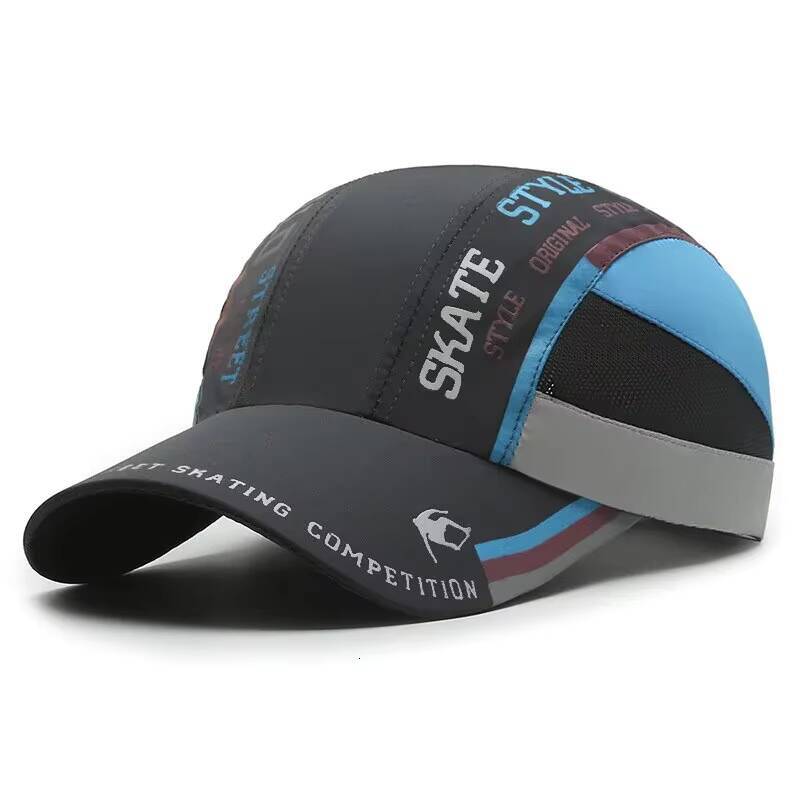 Summer Quick-Drying Mens Print Stitching Baseball Cap, Outdoor Sports Visor, Womens Tennis Hat, Adjustable Sun Hat ddmythur