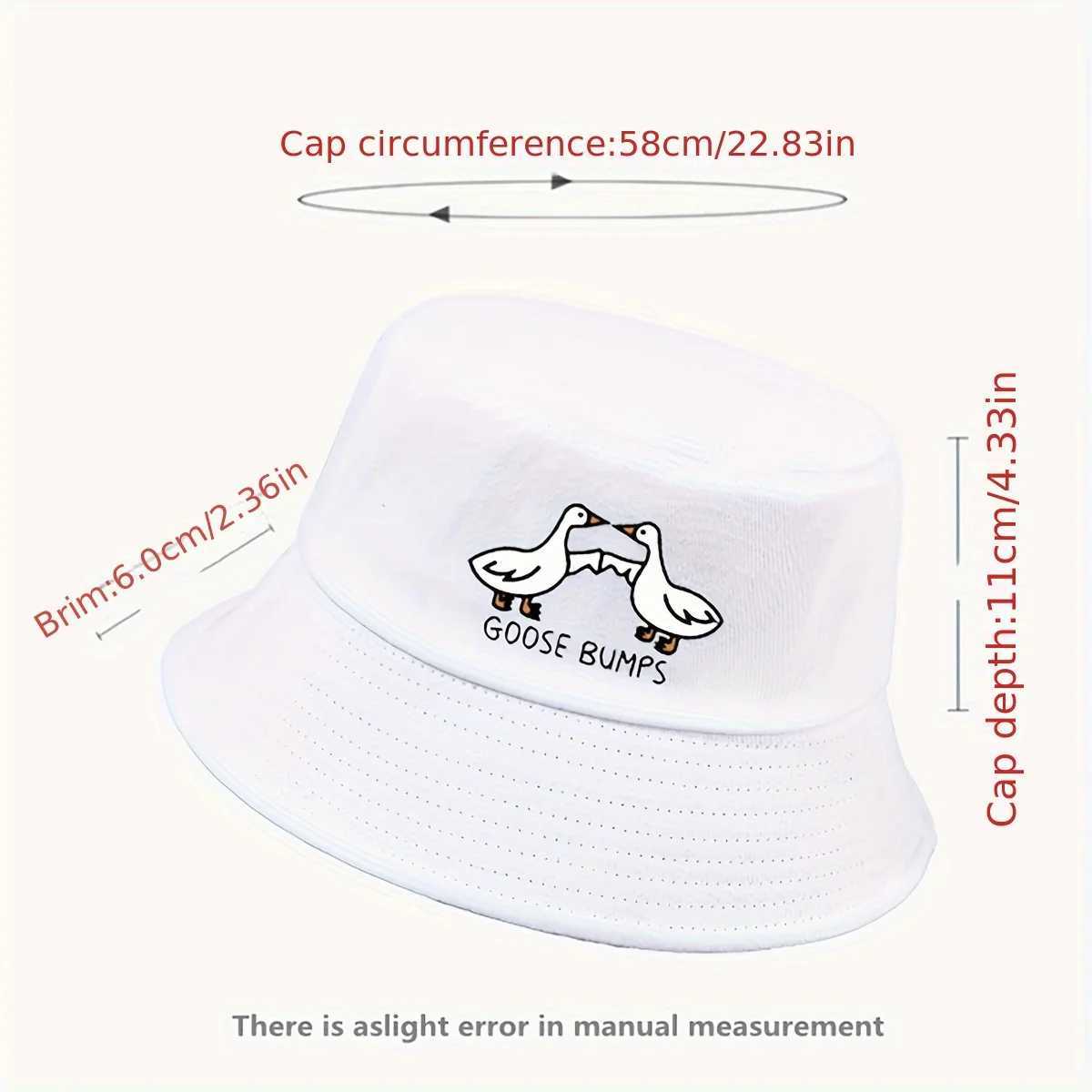 GOOSE BUMPS Cartoon Duck Bucket Hat UV Protection Adjustable Drawstring Perfect for Beach Outdoor Activities Sun Hat Y250707