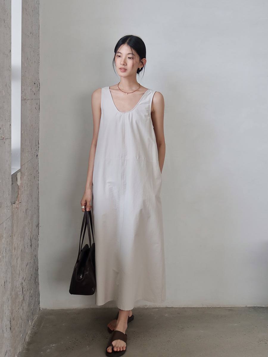 LYWD1605 New simple long skirt 2025 Thirteen Lines new summer sleeveless dress