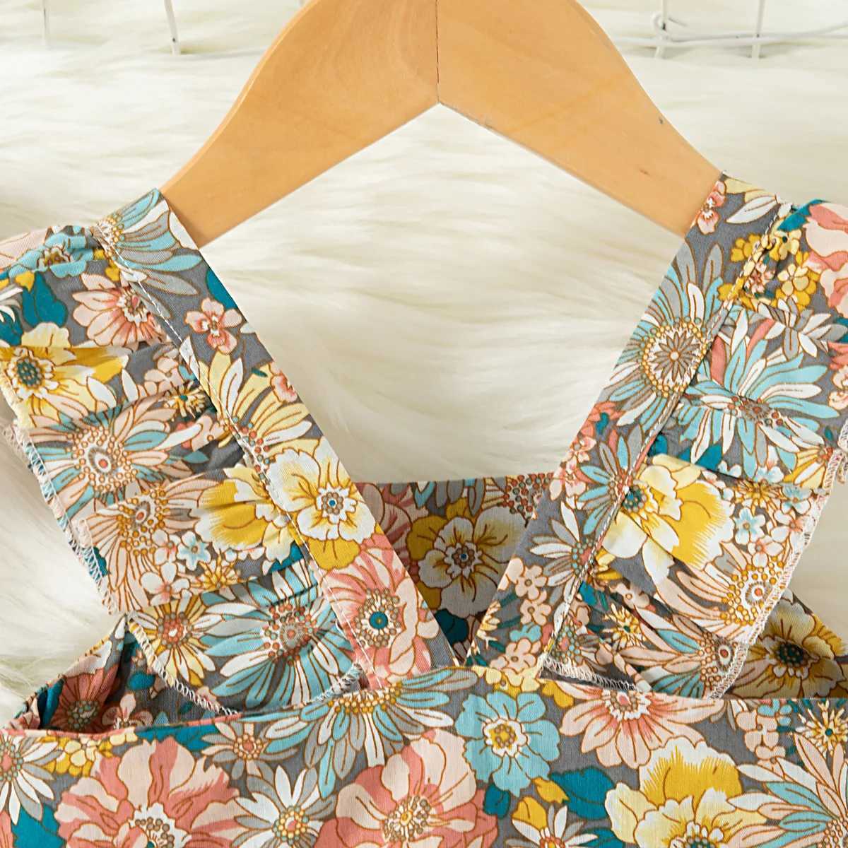 Baby Girl Clothes Summer Full Printed Daisy Pattern Halter Baby Girl Dress Cute Casual Vacation Girl Kids Dress With Bag R250707