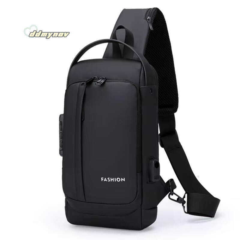 Men Anti Theft Chest Bag Shoulder USB Charging Crossbody Package School Short Trip Messengers Bags Mens Oxford Sling Pack ddmynov
