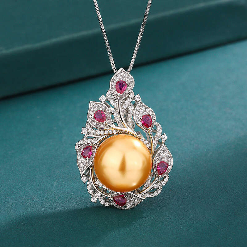 Live Broadcast Imitation Pearl Necklace New Tahitian Mother-Of-Pearl Inlaid Pendant Women's Jewelry 737