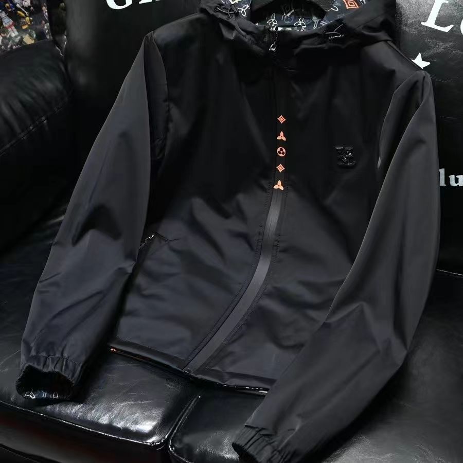 European light luxury double-sided fashionable jacket for men's spring and autumn new casual windproof hooded jacket hot sale free shipping