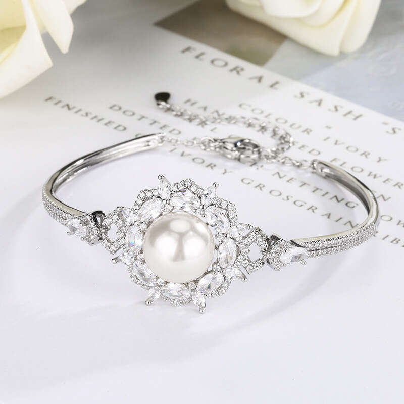 New Jewelry Tiktok Live Pearl Gemstone Set Necklace Bracelet Ring Women's High-End Versatile 178