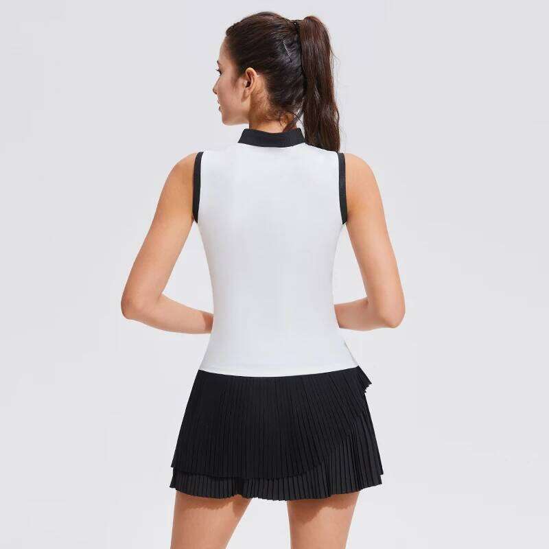 Women Sleeveless Golf Tennis Yoga Gym Tank Tops Quick Dry Fiess Outdoor Top Contrast Sportswear Running Jogging Sport T shirt