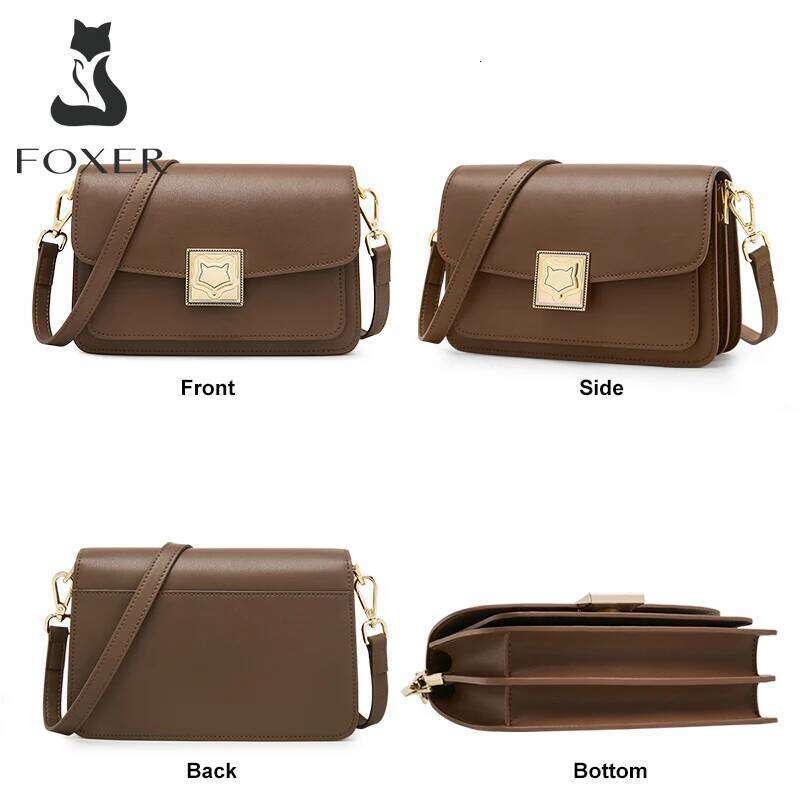 Designer bag 99 FOXER Fashion Organ Box Ladies Autumn Winter Retro Shoulder Temperament Women's Messenger Split Leather Square Bag