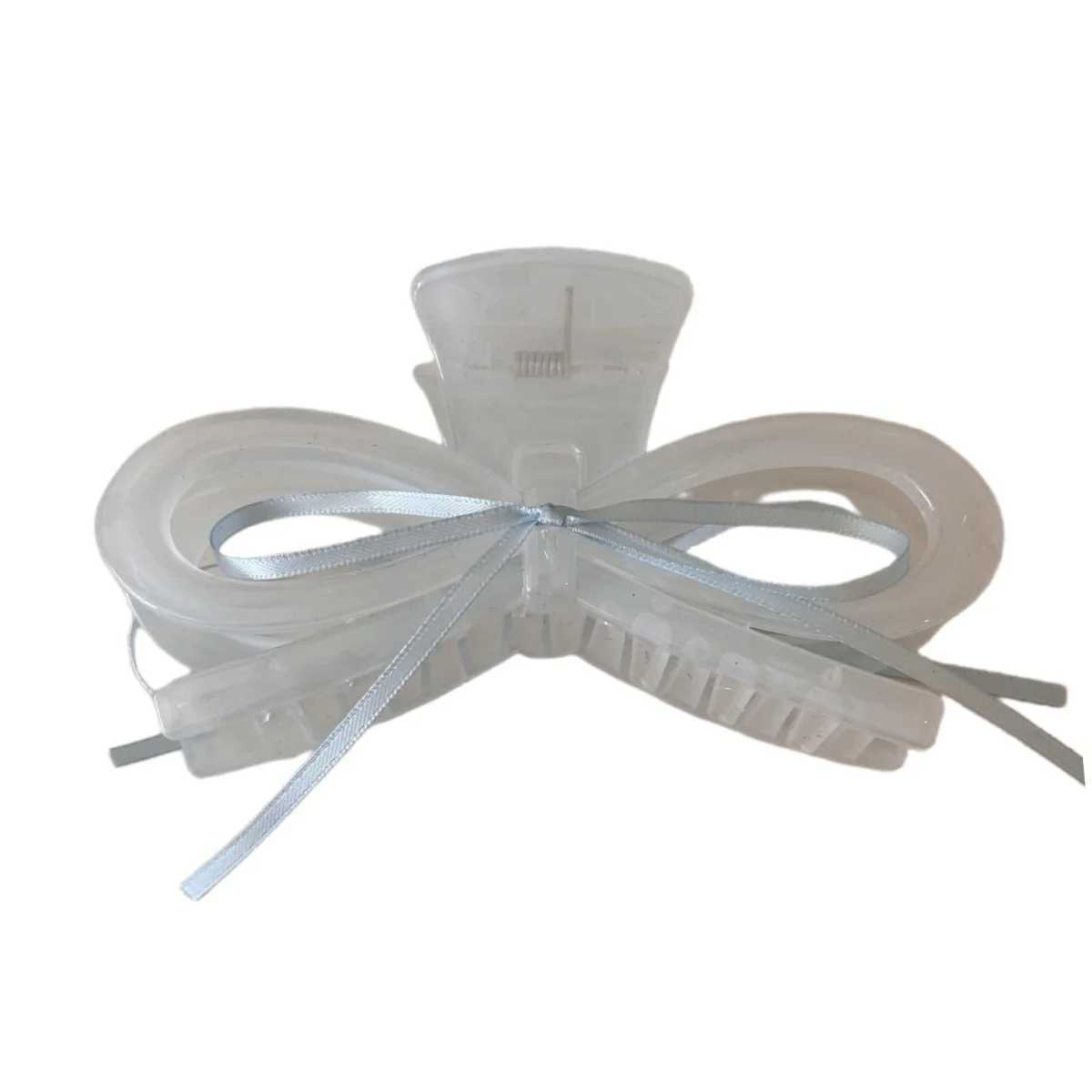 South Koreas New Acrylic Large Bow Streamer Grab Clip Back Head Hairpin French Disc Hair Shark Clip Headdress Y250707