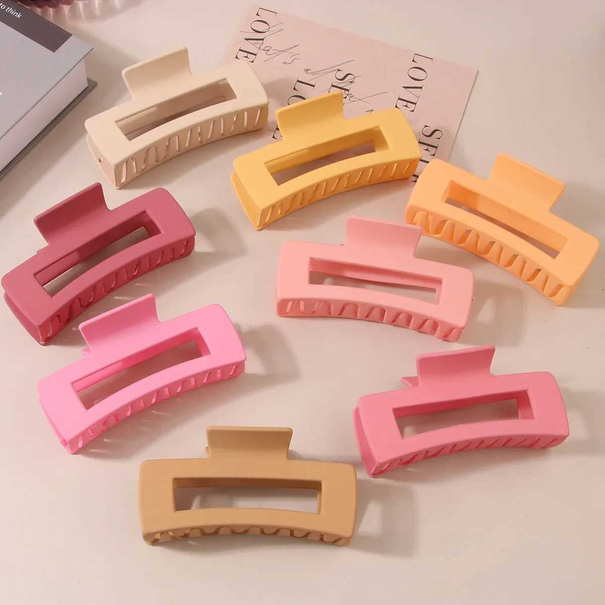 10.5CM Solid Hair Claw Elegant Hairpins Barrette Crab Hair Clips For Women Girls Korean Square Hair Accessories Simple Hair Accessories Y250707