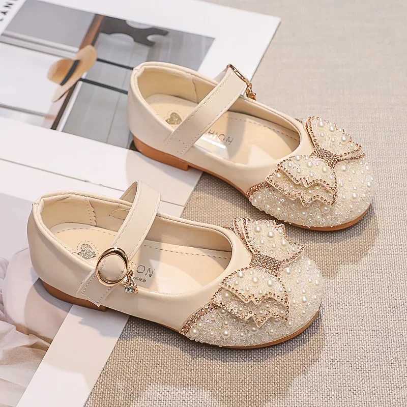 Children Princess Shoes Glitter Party Wedding Shoes for Girls Fashion Rhinestone Toddlers Ballet Flats Casual Kids Leather Shoes R250707
