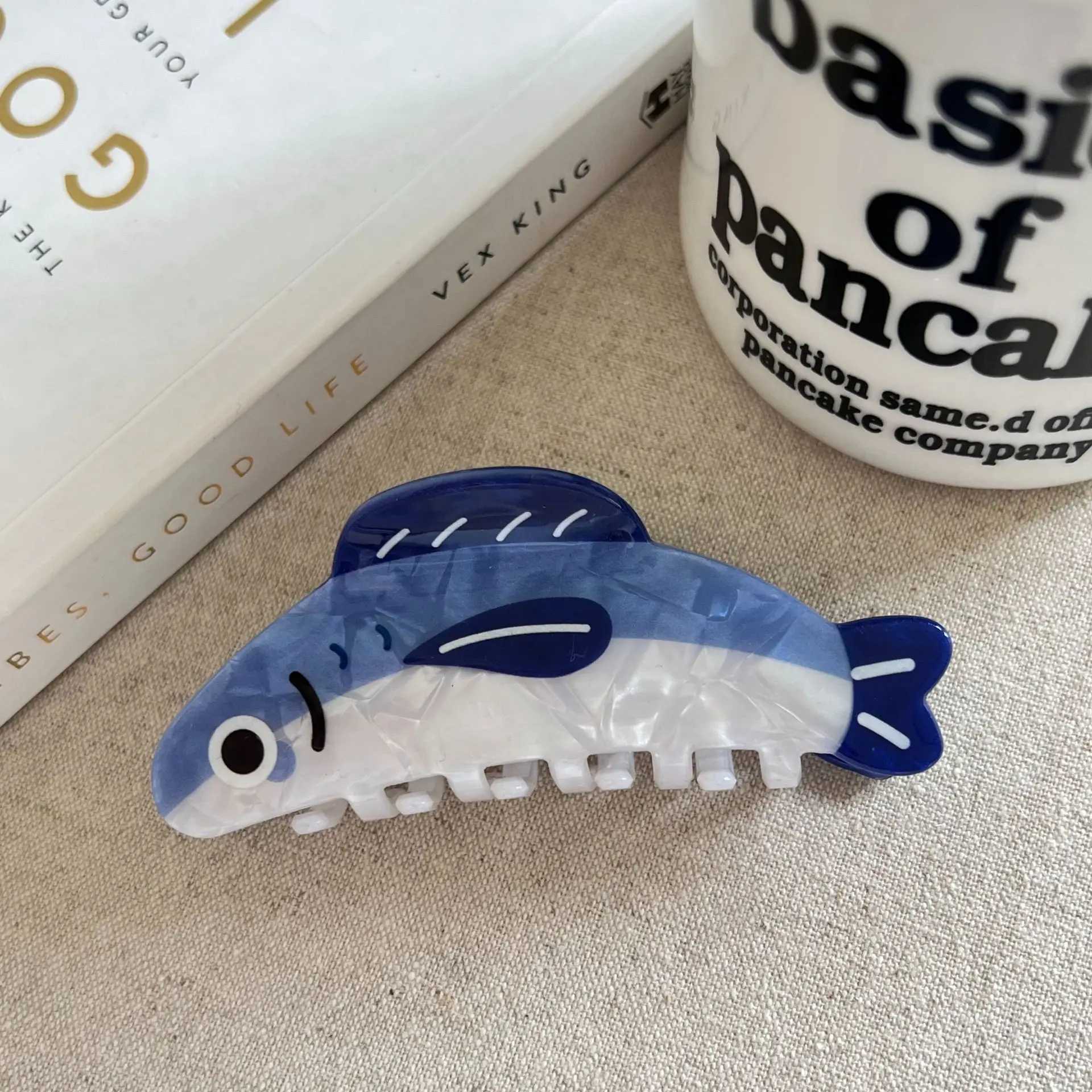 Muweordy Blue Sardine Hair Claw Simulation Fish Marine Animal Claw Clip Beach INS Hot Crab Hair Clips Hair Accessories for Women Z250707
