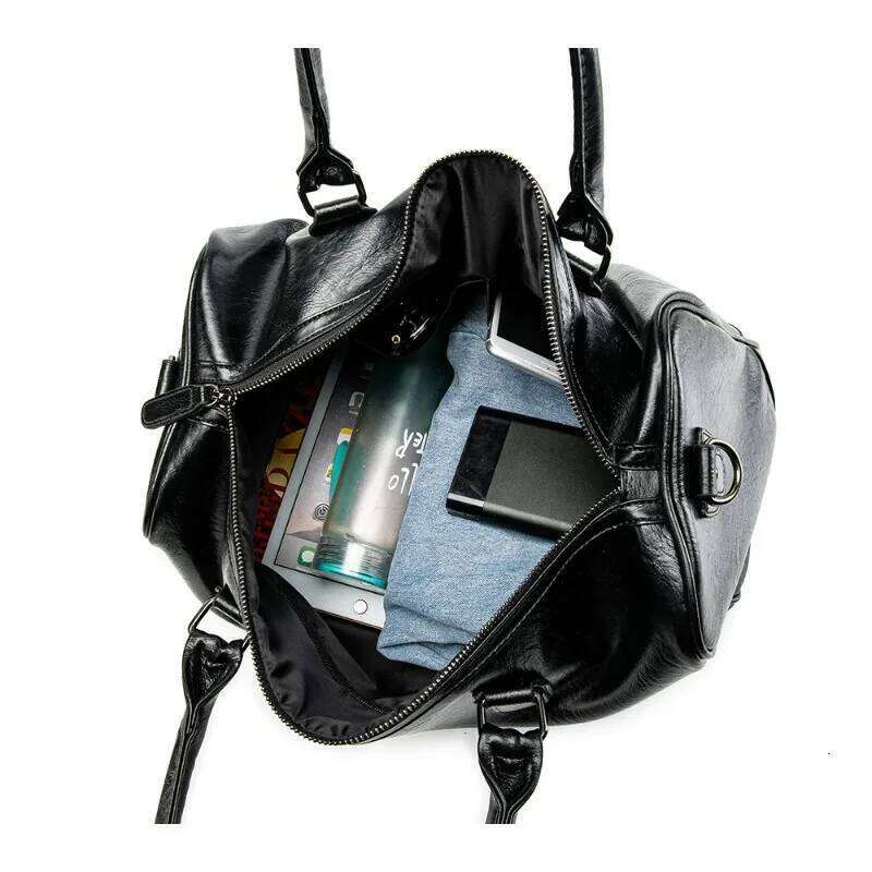 Large Capacity Handbags Top-Handle With Shoulder Strap Travel Tote Men Crossbody Bags Business PU Leather Handbag