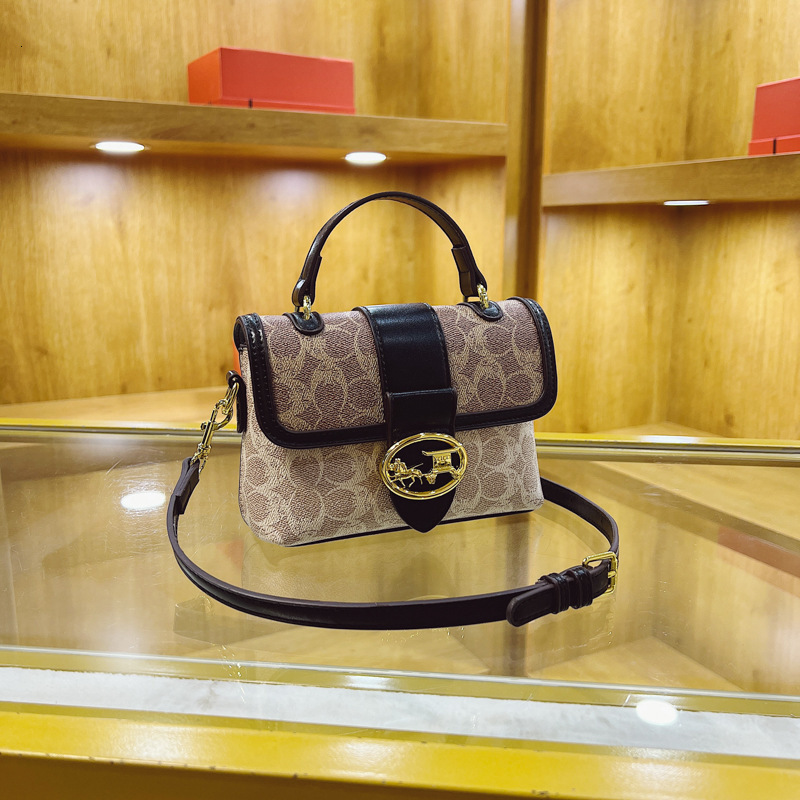Designer French Niche for Women 2025 New Fashion Printed Shoulder Handheld Small Square Light Luxury Women's Bag