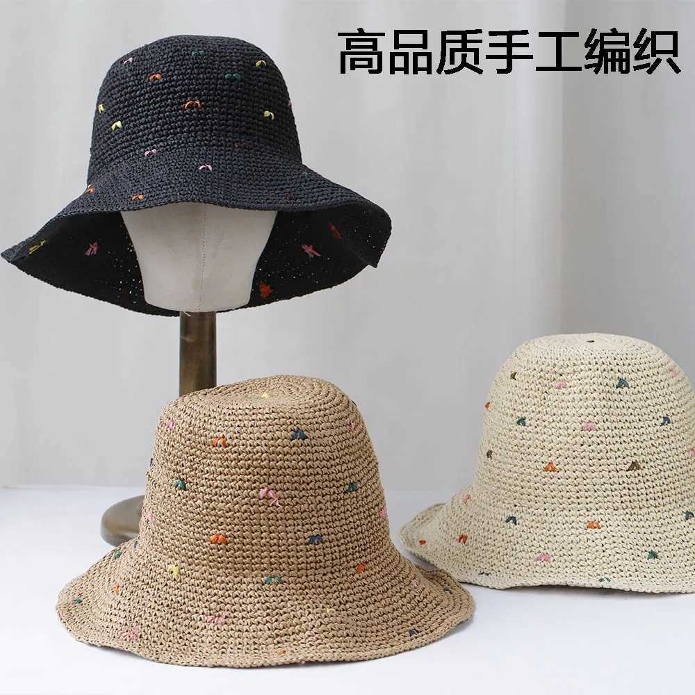 2025 NEW Women Sun Hat Wide Large Brim Beach Hats Womens Summer Straw Hat Foldable Sun Hat Chapeau Femme Beach UV Protection Cap Y250707