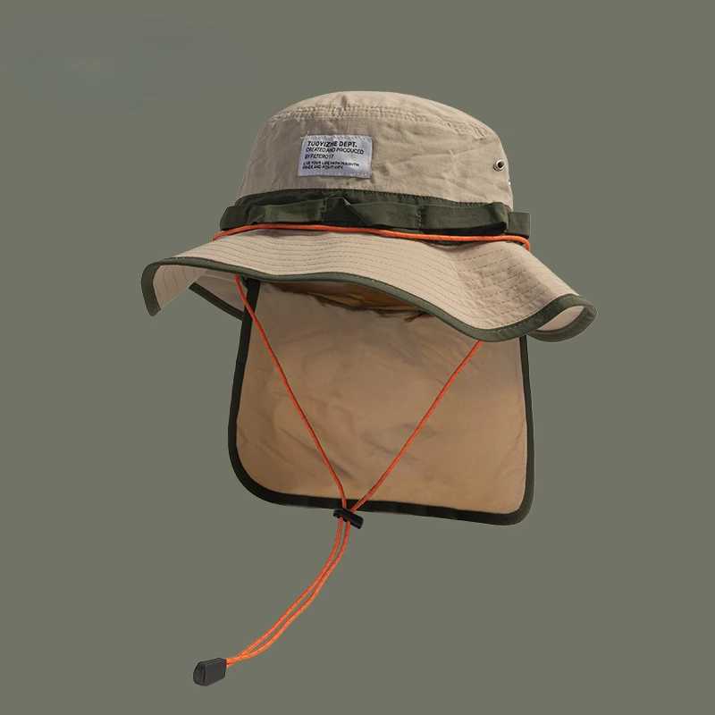 Spring and Summer Outdoor Quick-drying Bucket Hat Men and Women Sunshade Retro Outdoor Camping Hiking Fishing Mountaineering Cap Y250707
