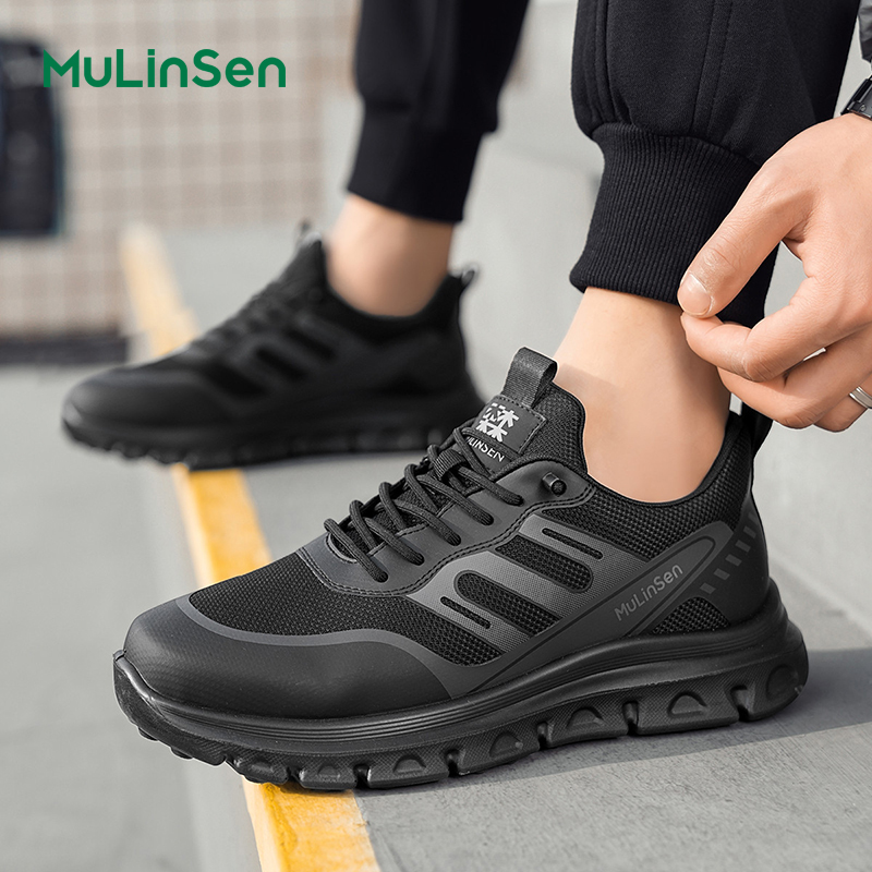 Mulinsen men's mesh sports shoes, four seasons breathable, lightweight and comfortable travel shoes, slip-on running casual sports shoes