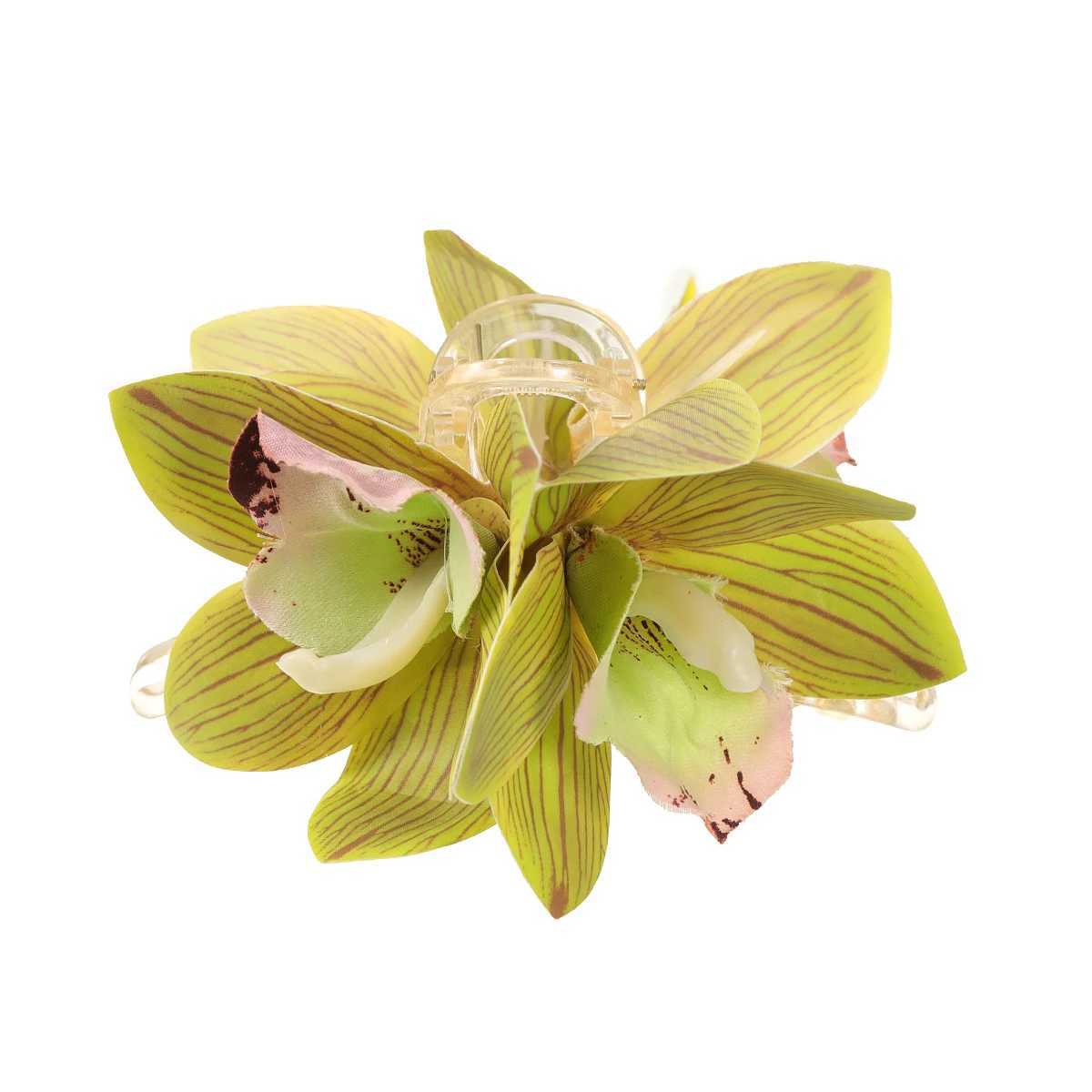 Small Hair Clip Orchid Flower Hair Claws Headwear Women Fashion Retro Shark Clips Hairpin Hair Accessories Y250707